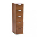 Cassettiera 5 Cassetti Tinta Noce 27x38x103 h cm in Truciolare bilaminato Marrone