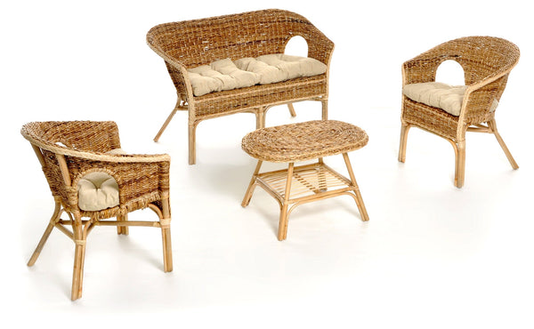 online Garten-Lounge-Set aus Bananenfaser, 2-Sitzer-Sofa, Couchtisch und 2 Sessel von Taddei Giava