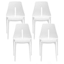 Set 4 Sedie Impilabili 85x50x51 cm in Polipropilene e Fibra di Vetro Lisbona Bianco