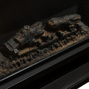 Camino Elettrico da Pavimento Effetto Fiamma 107x24x95,2 cm 900W/1800W Cornice in Legno Bianco