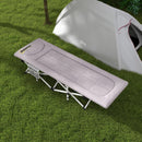 Brandina per Campeggio con Poggiatesta e Tasca 200x65x42 cm in Acciaio e tessuto Oxford Grigio