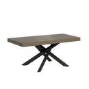 Tavolo Allungabile 120-224x90x77 cm Volantis Premium Tortora Telaio Antracite 
