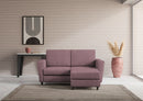 Divano 2 Posti con Pouf 172x145x85 cm Yasel in Tessuto Prugna