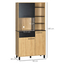 Credenza Cucina 90x40x180 cm in Truciolato e Legno di Pino