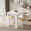 Tavolo Allungabile per 4-6 Persone 140x80x77,5 cm in Truciolato e Acciaio Bianco Effetto Legno      