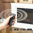 Camino Elettrico da Pavimento 98x25x80 cm con Fiamma a 12 Colori e 5 Luminosità Telecomando e Timer Bianco e Nero      