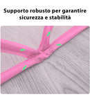 Zanzariera per Letto Pieghevole 190x135 cm Esagonale a Rete Nylon Rosa