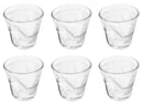 Set 6 Tazzine da Caffè Accartocciati Ø6,5 cm in Vetro Pressato Kaleidos Trasparenti