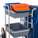 Carrello Pulizie Professionale con 4 Secchi Grigio 