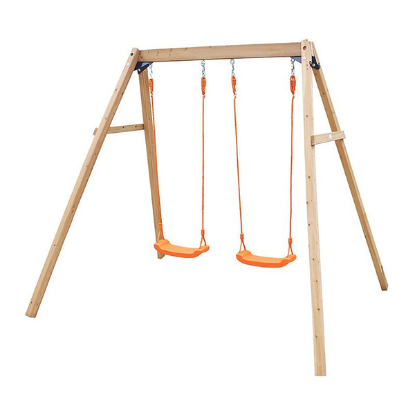 prezzo Altalena Duo da Giardino per Bambini 2 Posti in Legno FSC Arancione