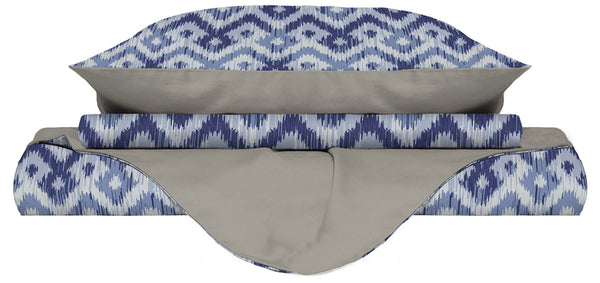 sconto Bettbezug mit Aufdruck auf der Tasche und wendbare Rhombus-Kissenbezüge