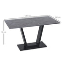 Tavolo da Pranzo per 4-6 persone 140x80x76 cm Piano Effetto Marmo