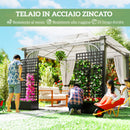 Fioriera da Esterno 89x40,5x178 cm con Spalliera per Rampicanti e Frangivista in Acciaio Zincato Nero      
