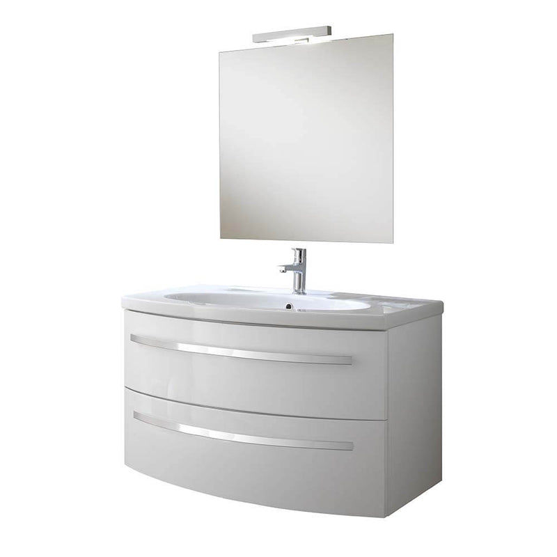 Mobile da Bagno sospeso Monica 2C Bianco Lucido Laccato TFT