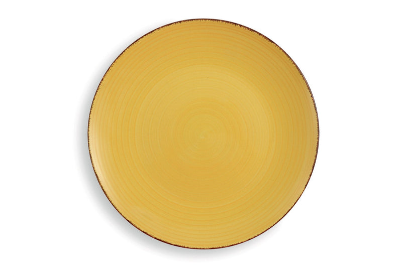 Set 6 Piatti Piani Ø26,7x3 cm in Gres Villa d'Este Home Tivoli New Baita Gialli