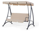 Dondolo 3 Posti da Giardino 110x170x153 cm in Metallo e Poliestere Ecru