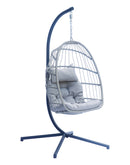 Amaca Dondolina da Giardino 96x198x115 cm in Corda e Alluminio Grigio e Antracite