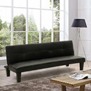 Divano Letto 165x70x67 cm in Similpelle Nero