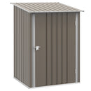 Casetta Porta Attrezzi con Tetto Inclinato e Serratura 100x103x160 cm in Acciaio Zincato Marrone 