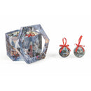 Set 14 Palle di Natale Ø7,5 cm in Polyfoam con Box Villaggio Innevato
