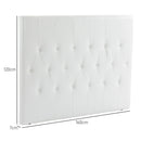 Testiera Letto Matrimoniale Imbottita Design a Bottoni 160x7x120 cm in Pelle PU Bianca