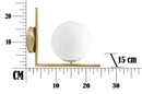 Lampada da Muro Glamy 15x25x22 cm in Ferro e Vetro Bianco e Oro