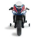 Moto Elettrica per Bambini 12V Honda Competición con Luci Suoni e Ruote Stabilizzatrici Blu   