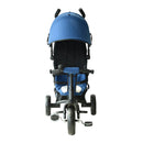 Passeggino Triciclo per Bambini con Maniglione e Tettuccio Nero e Blu 