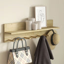 Mensola da Parete con 7 Ganci per Ingresso e Soggiorno 80x12x20 cm in Legno di Abete 