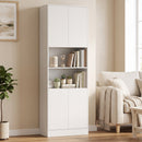 Credenza Dispensa da Cucina 60x30x170 cm con Mensola Regolabile in Pannello Truciolare Bianco      