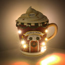 Tazza Natalizia in Resina con Led giallo cm 28x23x31