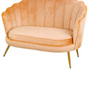 Divano 2 Posti 128x85 cm in Velluto Caramello