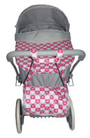 Carrozzina Giocattolo per Bambini con Borsa Miller Elegance Grigia