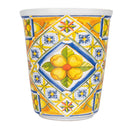 Set 6 Bicchieri Acqua Costiera in Ceramica VdE Tivoli 1996 Bianchi con Decori