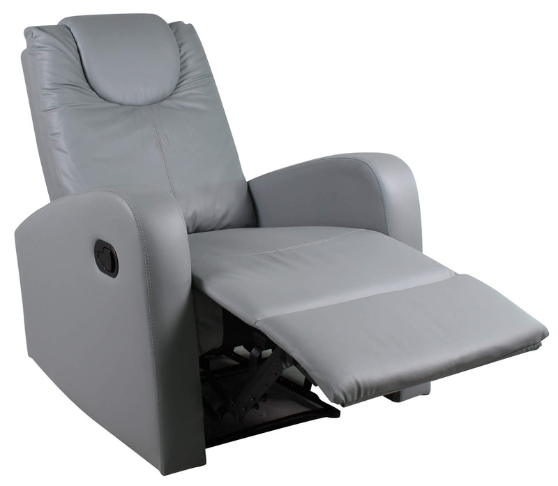 Poltrona Relax Manuale Reclinabile in Similpelle Vandi Grigia