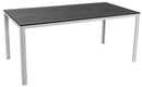 Tavolo da Giardino 156x78x74 cm in Polietilene e Metallo Grigio e Bianco