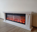 Camino Elettrico da Pavimento 60x170x27 cm Effetto Fiamma 1500W Pandora & Tanzania Panna