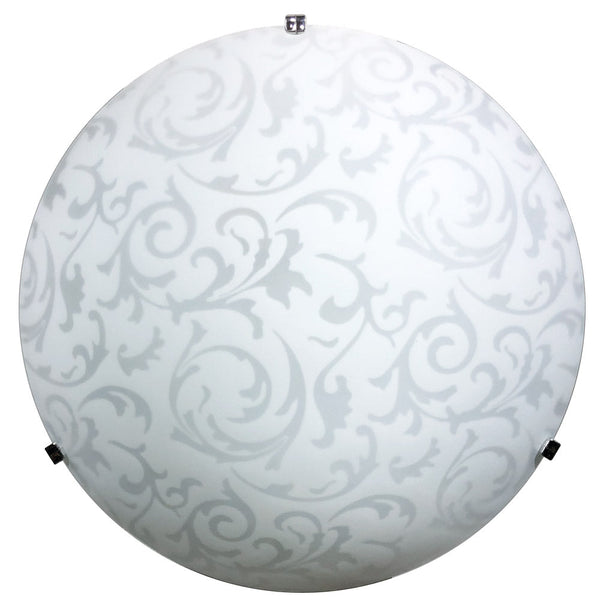 prezzo Deckenleuchte 1xE27 Haken Chromplatte Glas Weiß Dekoriert Damast E-Energy Michela