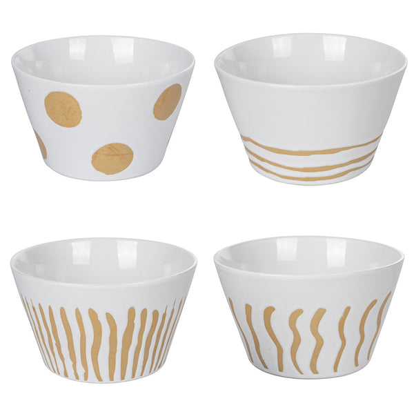 Set 4 Ciotole Ø14x8,5 cm 700 ml in Gres VdE Tivoli 1996 Geometry prezzo