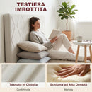 Testiera Letto Imbottita 160x10x73 cm con Motivo a Diamante in Ciniglia Bianco      