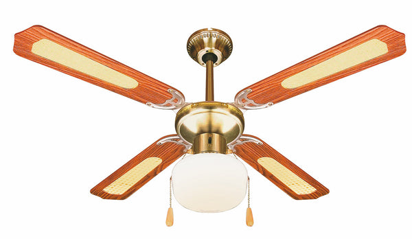 Kooper Windy Brown Deckenventilator mit 4 Flügeln und Lampe Ø106cm 3 Geschwindigkeiten prezzo