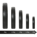 Set 2 Manubri con 12 Dischi Gommati 50 Kg in Acciaio