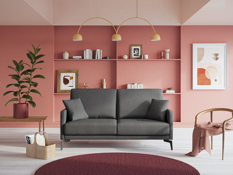 Divano 2 Posti 160x94x90 cm in Tessuto Rosso