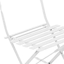 Set Tavolino e 2 Sedie Pieghevoli da Giardino in Acciaio Dalia bianco