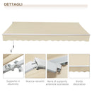 Tenda da Sole Avvolgibile 3.65x2.5m in Poliestere e Alluminio Beige 