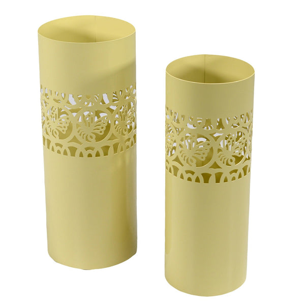 acquista Set 2 Schirmständer aus Metall ø24x24H60cm Adami Schmetterlinge und cremefarbene Kreise