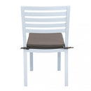 Sedia da Giardino Formentera con Cuscino 46x62x84 h cm in Alluminio Bianco
