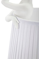 Lampada Ballet 29x25x62,5 cm in Resina e Ferro e Tessuto Bianco      