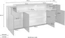 Credenza 5 Ante 200x45x86 cm Coro 4A Grigio Antracite Opaco/Rovere Wotan  