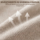 Sedia da Ufficio Girevole 64,5x68,5x110-120 cm con Schienale Alto e Altezza Regolabile in Ciniglia Beige      
